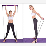 Yoga Crossfit Resistance Bands Exerciser Pull Rope Portable Gym Workout Pilates Bar Trainer Elastic Bands